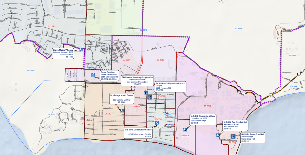 Polling Map - UCSB and Isla Vista